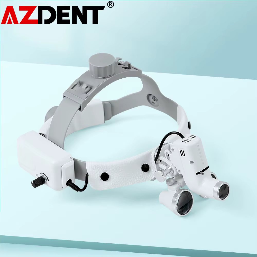 Azdent Dental Surgical LED Headlight Headband Binocular Loupes Brightness Spot Ajustable Headlamp Lab Head Light Lamp Dentistry