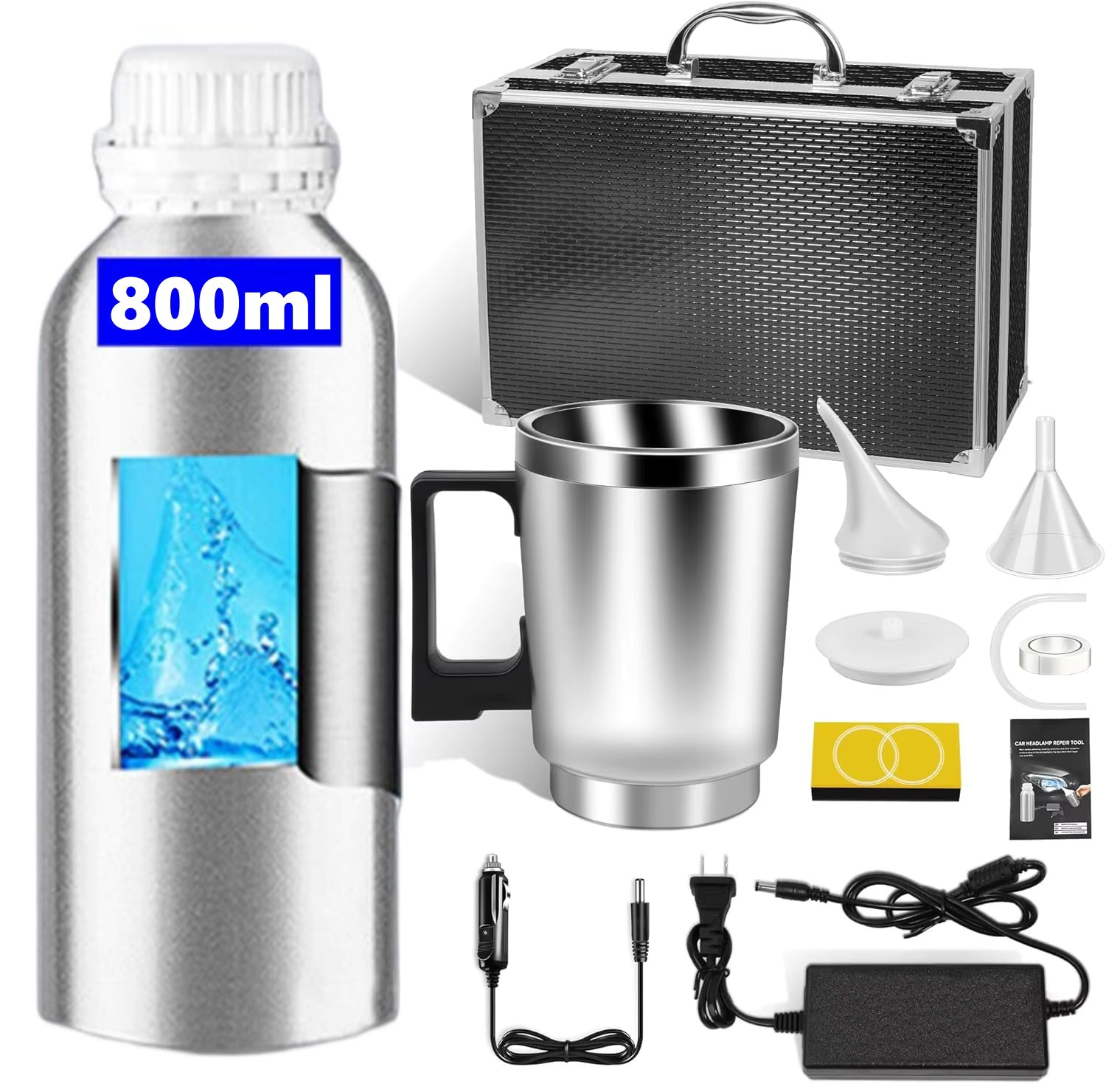 Headlight Treatment Set Repair Headlight Vapor Chemical Polish 800ml Liquid Polymer Polisher Headlights Restoration Kit