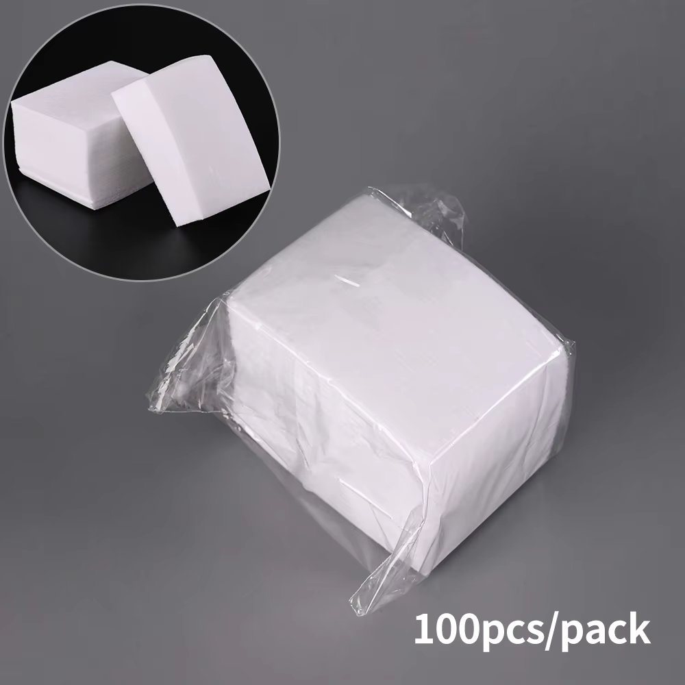 100% Nail Cotton Pads 100/500/600/1000cs Lint-Free Wipes for Nail Gel Polish Remover Nail Art Cleaning Tools 100% Cotton Wipes 3