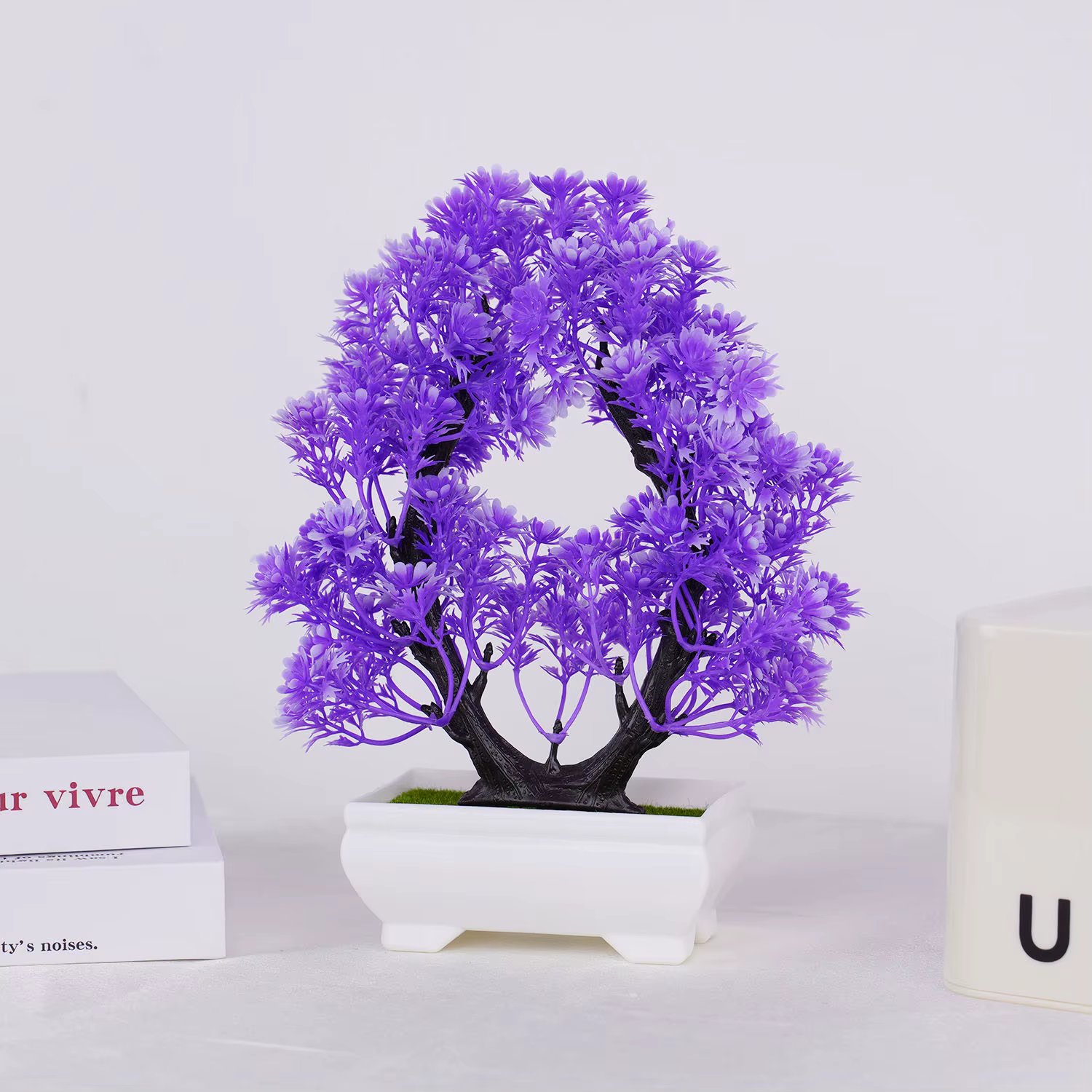 Artificial Plants Potted Bonsai Beautiful Small Tree Plants Fake Flowers Potted Ornaments for Home Garden Official Hotel Decor