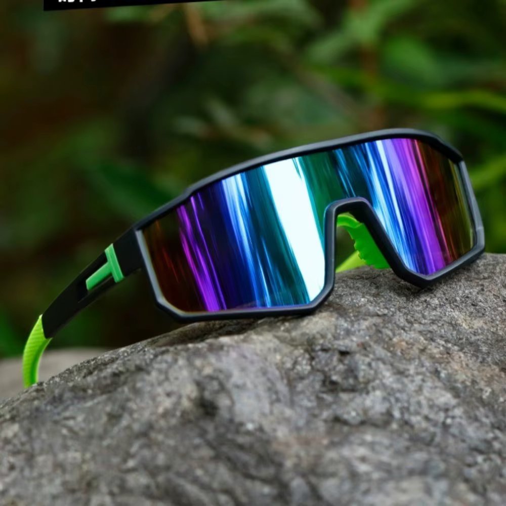 2PCS Men's Oversized Cycling Glasses for Men Bicycle Windproof Colorful Coating Sunglasses Outdoor Sports Motorcyc