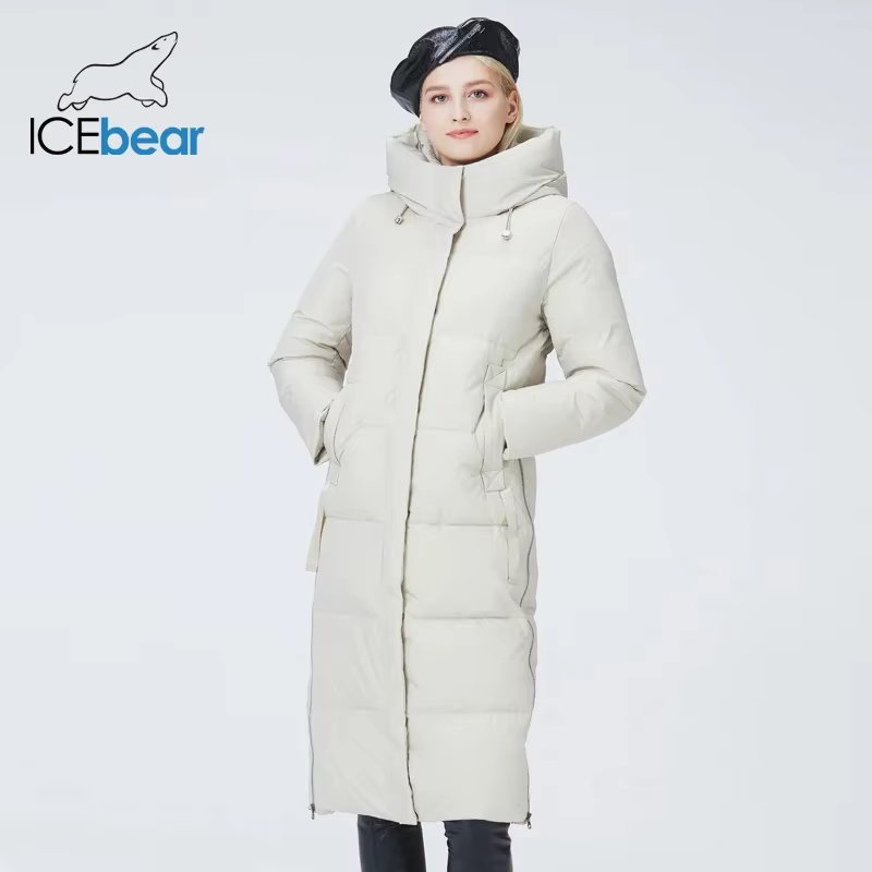 ICEbear-Long Hooded Jacket for Women, Fashionable Clothing, Winter Coat, GWD22580D, 2023 New