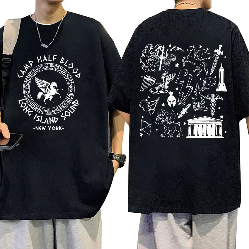 Camp Half Blood Percy Jackson T Shirt Long Island Sound Print Graphic T-shirts Men Women Casual Fashion Oversized Cotton T-shirt