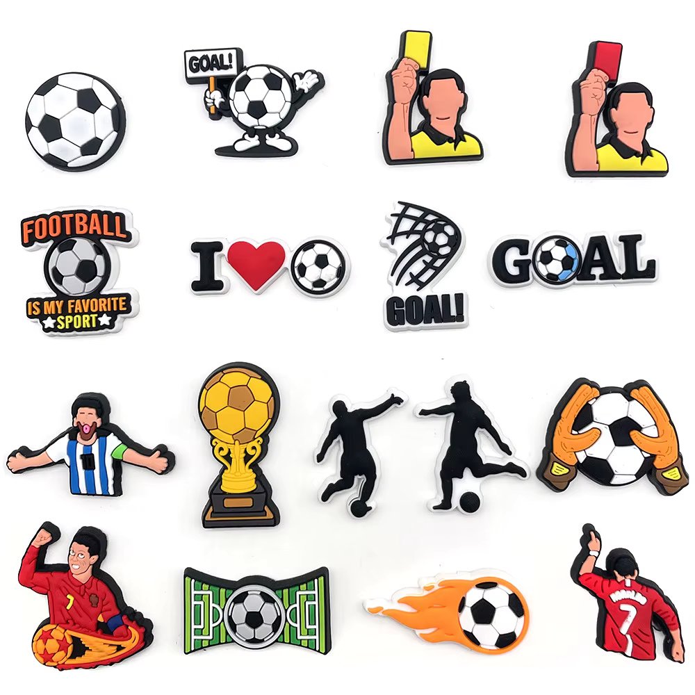 Sprot Soccer Football Shoe Charms Pin for Crocs Accessories Charms Clogs Slides DIY Shoe Decoration Buckle Party Gifts