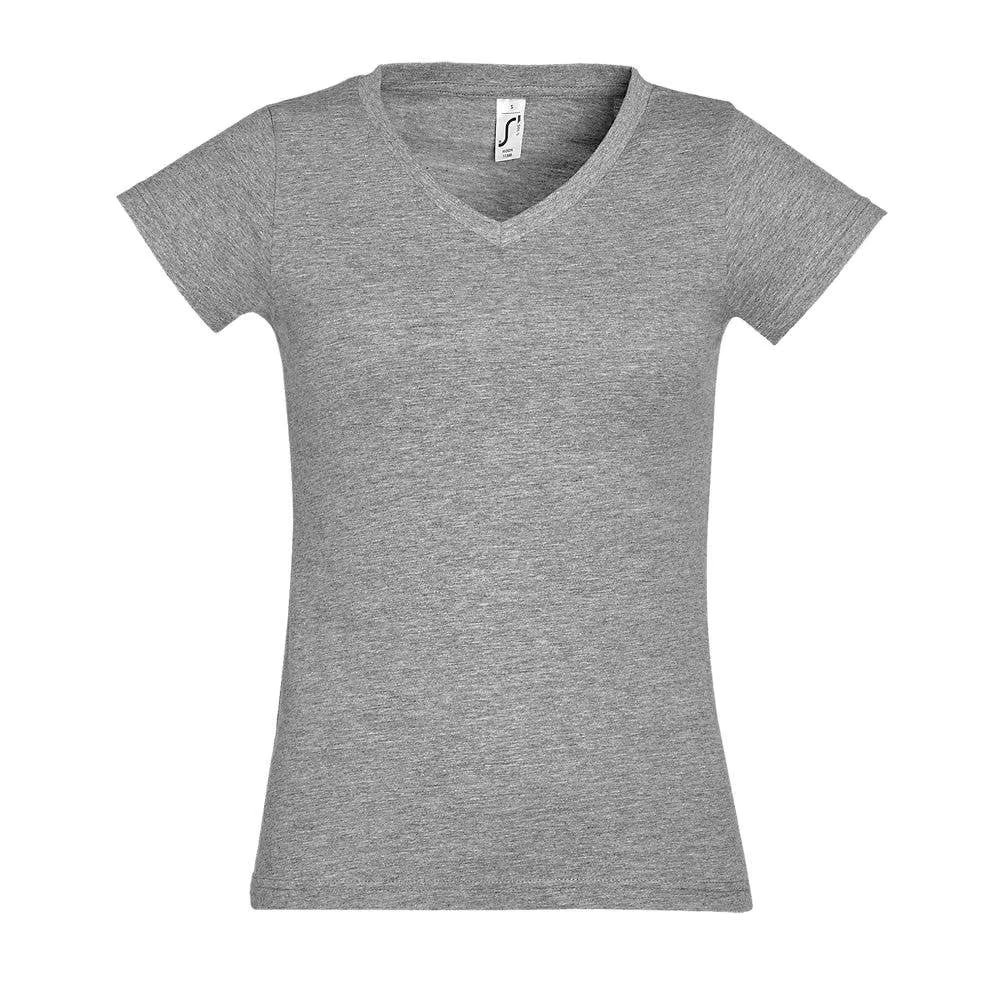 MARNAULA.MOON. V-neck women's T-shirt. Size = S,COLOR = Gray mix