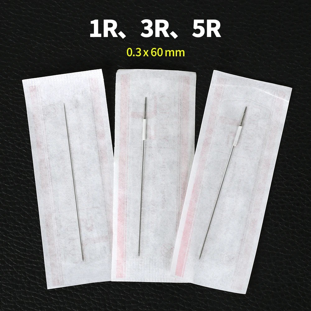 10/50/100pcs Tattoo 1R 3R 5F Microblading Needles For Permanent Eyebrow Lip Makeup Machine 0.3mm*60mm JS Color Brand Needle