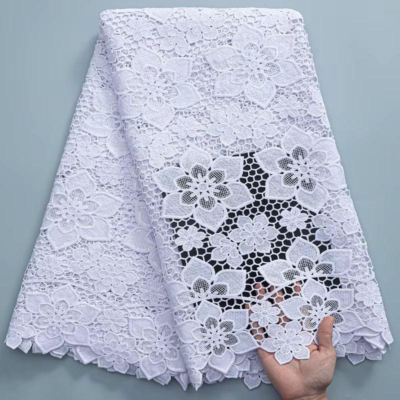 6White Sequins Lace