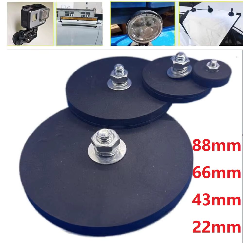 1/5/10pcs D22 D43 D66 D88 Rubber Coated Magnet Magnetic Base External Thread Mounting Bracket Holder For Boat LED Light Car Bar