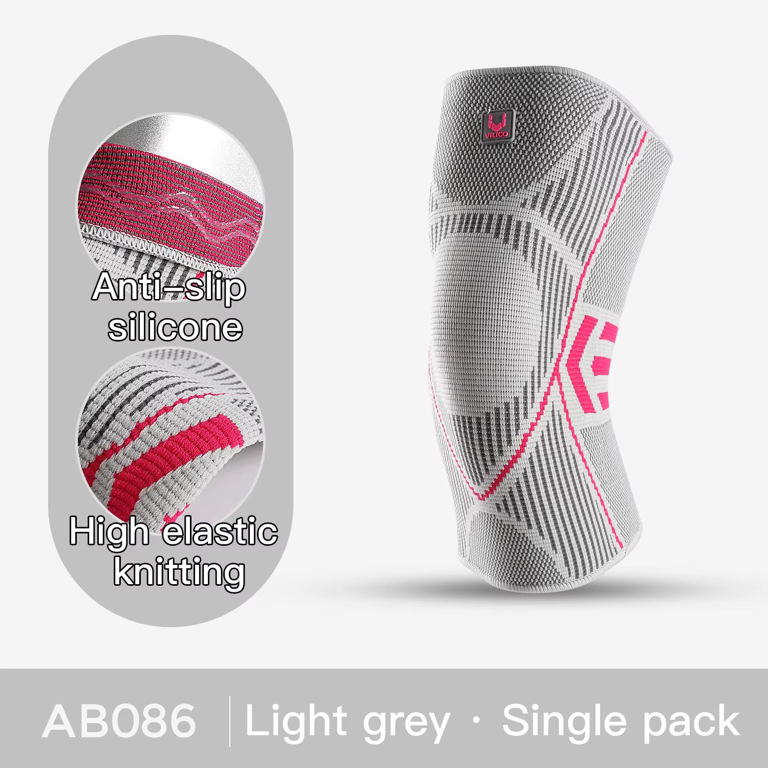 1 PC Professional Knee Support Compression Knee Sleeve Anti Slip Silicone Knee Braces for Knee Pain Meniscus Tear