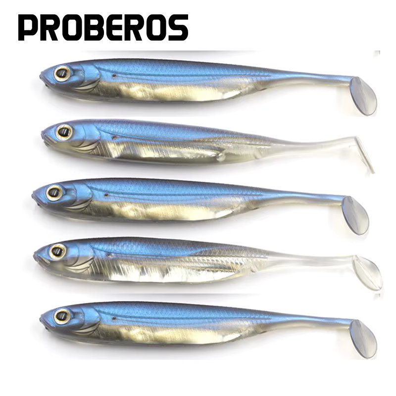 5Pcs/Set Soft Fishing Lure Silicone Bait 6g/10g Shad Wobbler Craft Rubber Fish Swimbait Paddle Tail For Bass Perc Pike Zander