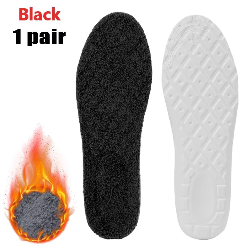 Fleece Self-heating Thermal Insoles for Feet Winter Thicken Wool Memory Foam Shoe Pads Men Women Elastic Snow Boots Sports Shoes