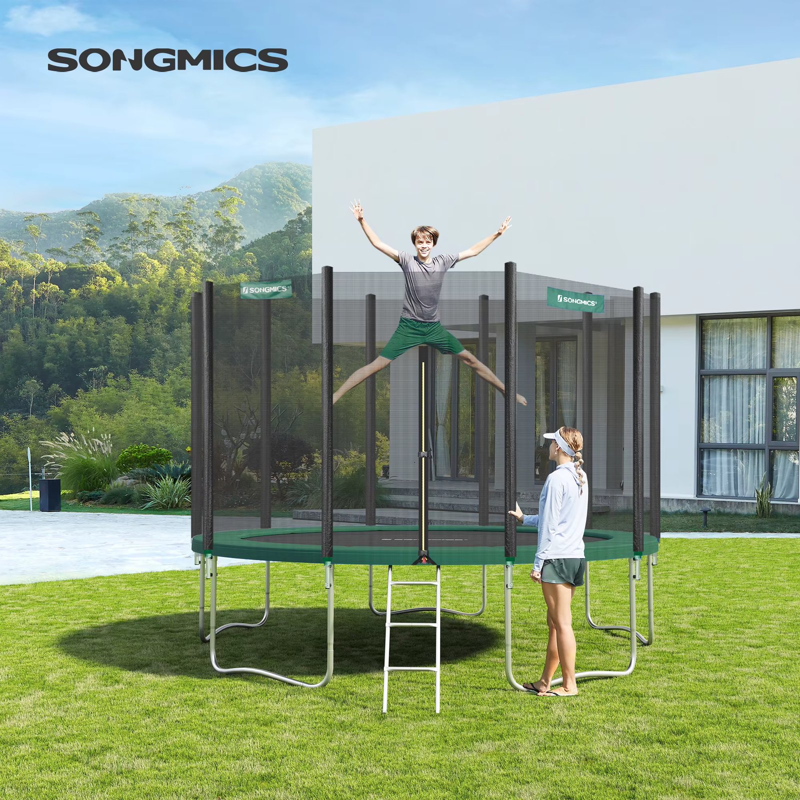 SONGMICS Replacement Trampoline Safety Pad Mat, 30 cm Wide, UV-Resistant, Tear-Resistant, Edge Protection