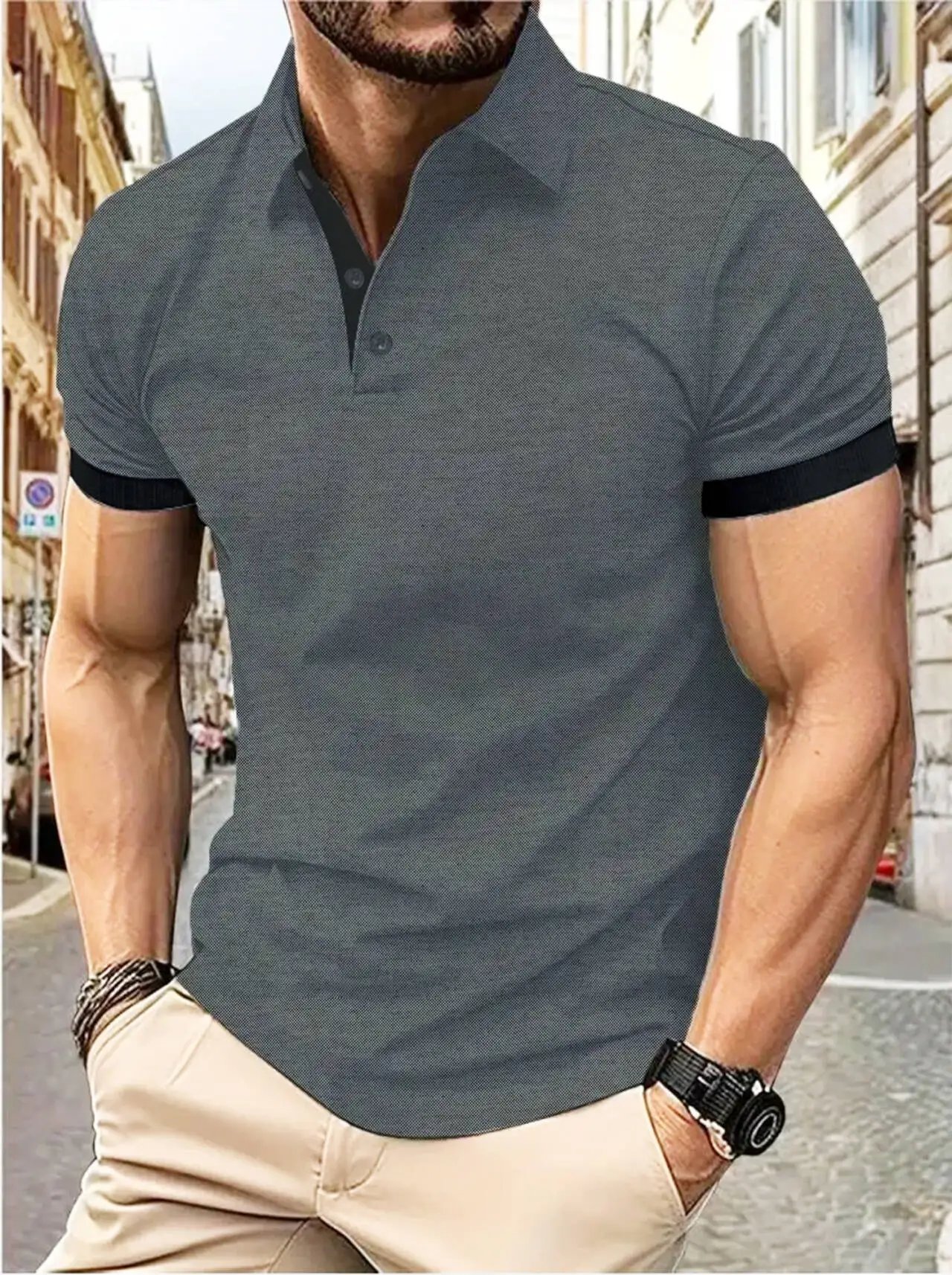 Dark gray with black