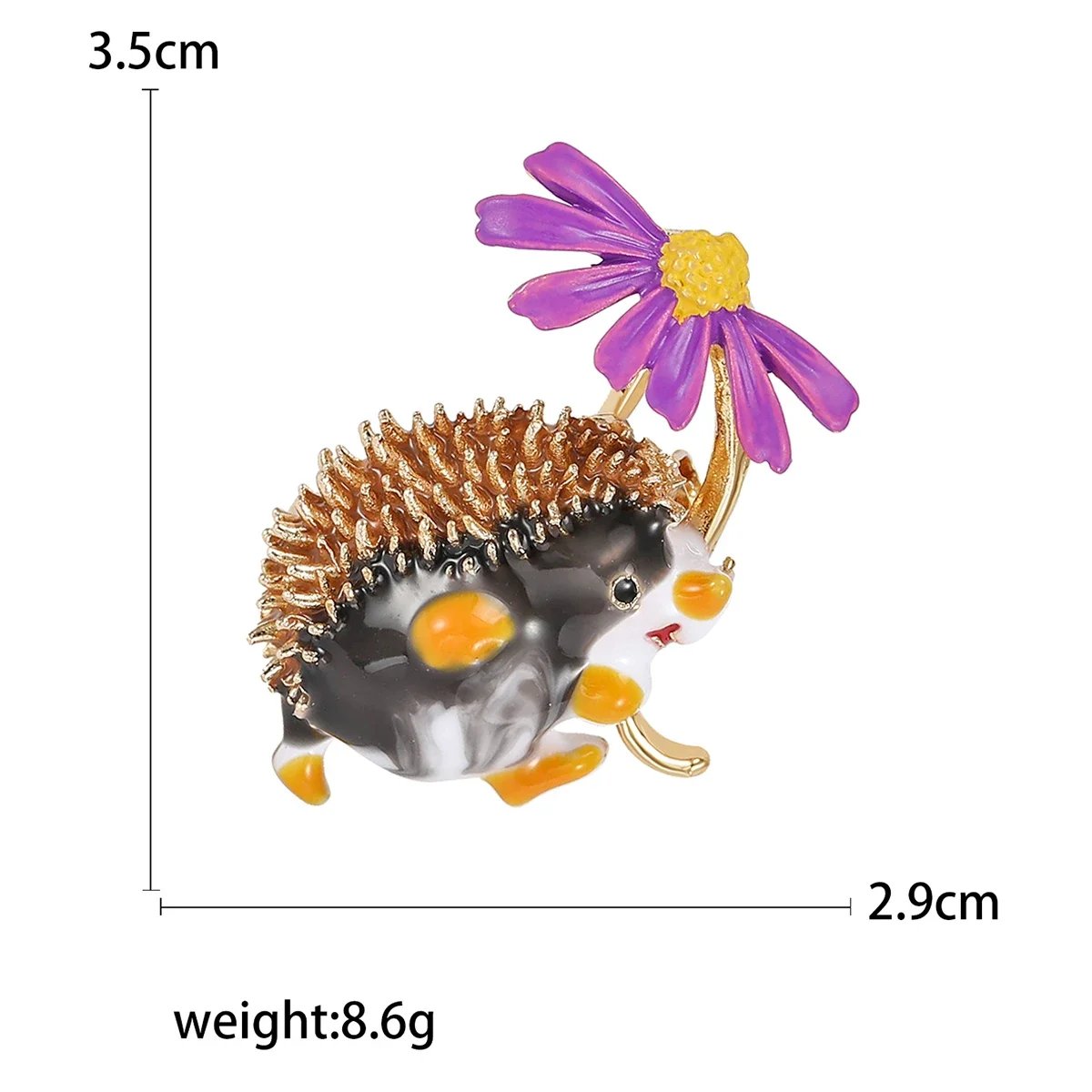 Enamel Hedgehog Brooches for Women Unisex Cartoon Small Animal Pins Event Party Backpack Decoration Clothes Accessories