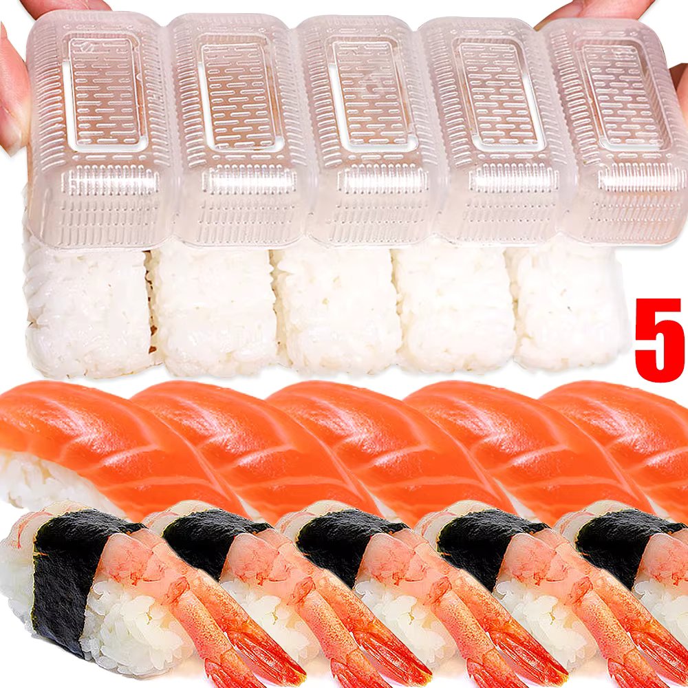 5/1 Grids Rice Ball Mold Mini Square Sushi Set Non-stick Pressure Storage Box Lunch Tool DIY Home Kitchen Clear Onigiri Molds