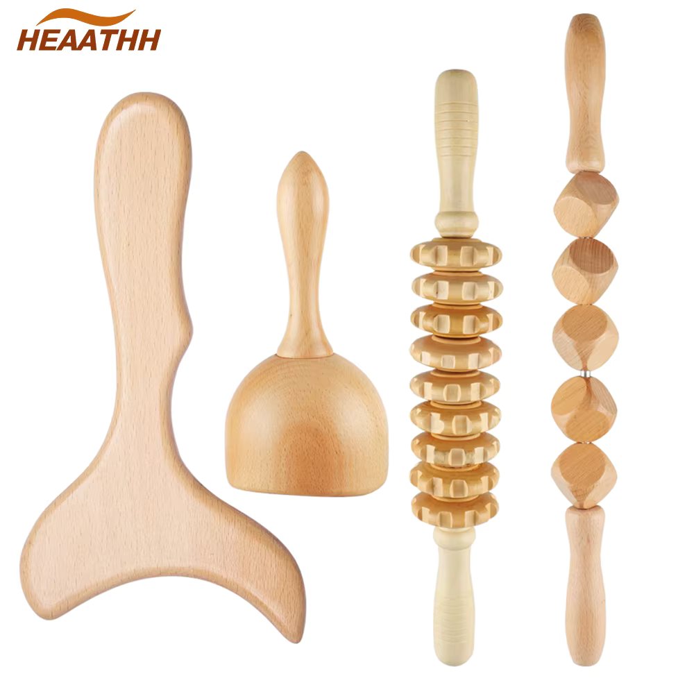 Wooden Lymphatic Drainage Massager Body Sculpturing  Anti Cellulite Maderoterapia Set Colombian Wood Therapy Tools for Men Women