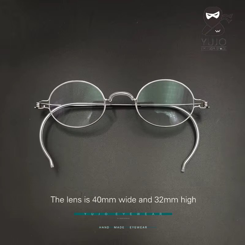 Hand made oval myopia prescription optical glasses anti blue light retro glasses with lens width of 40mm and height of 32mm