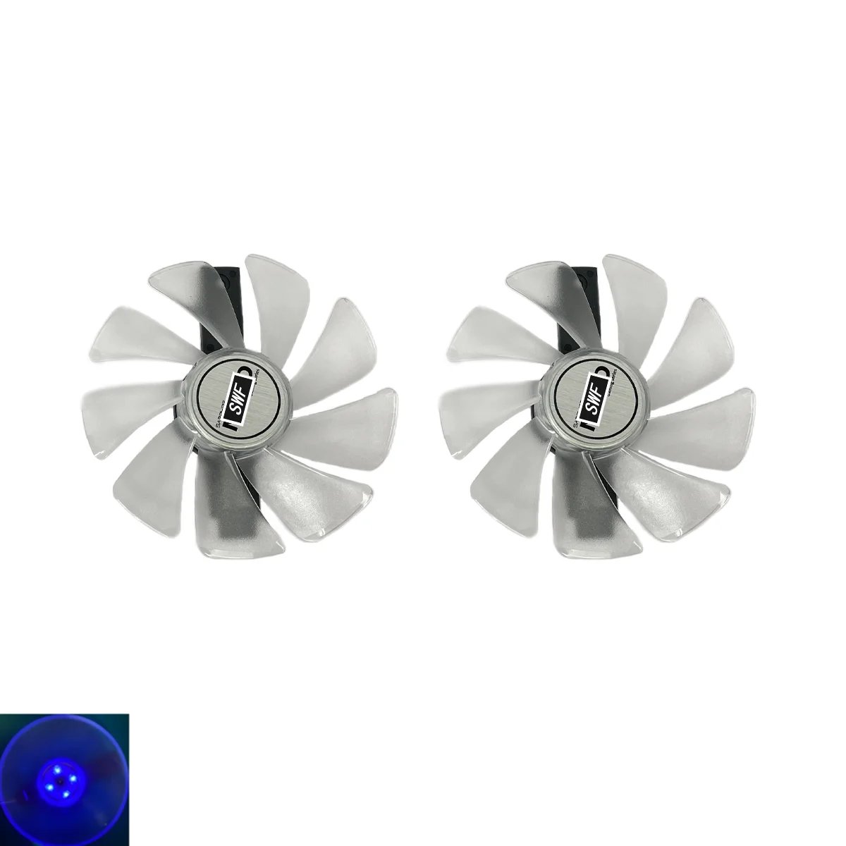 white 2-Fan Blue-LED
