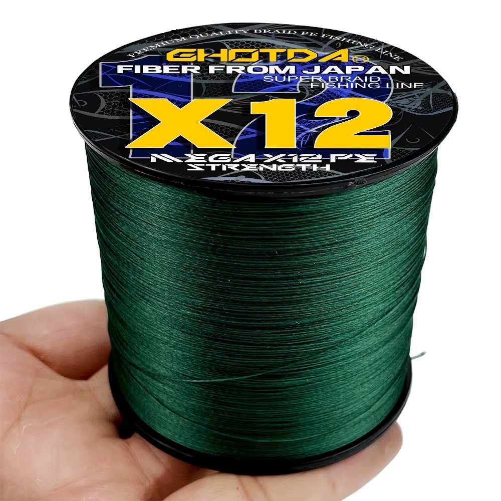 GHOTDA Braided Fishing Line 12/8/4 Strands PE Multicolor Fishing Lines Multifilament 300m Strong Strength Fish Line 10LB-120LB