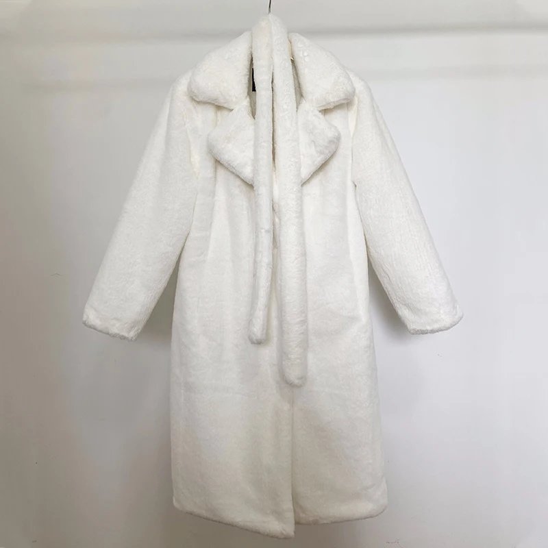 white fur coat