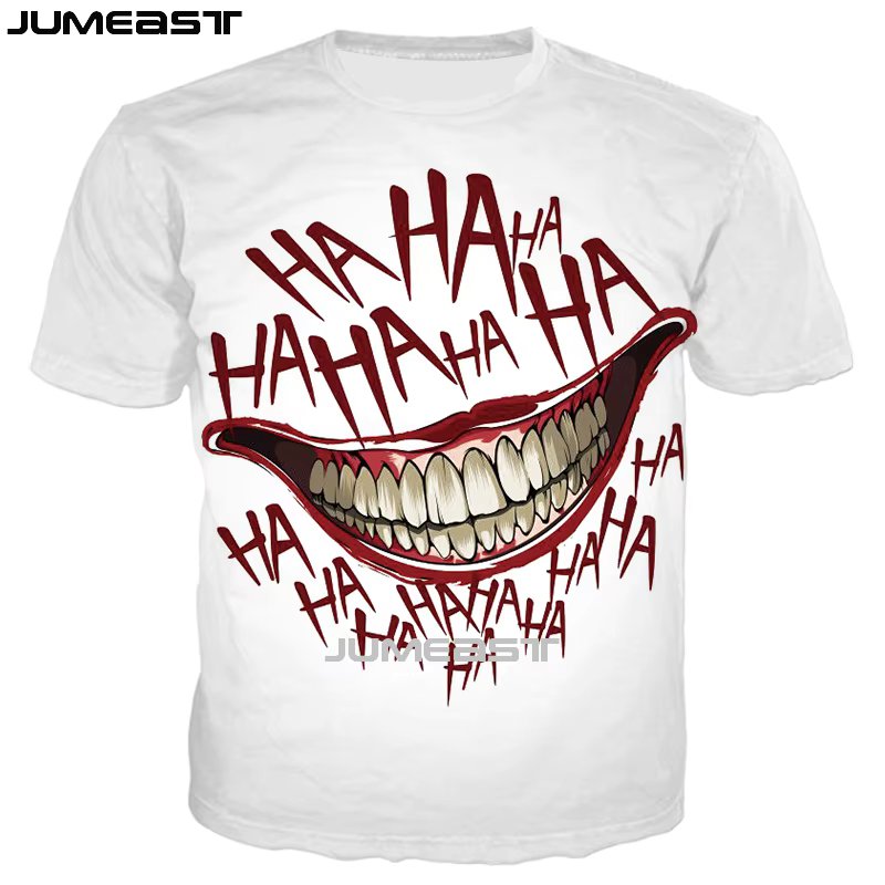 Jumeast Brand Men Women 3D Printed T-Shirt Joker Oversized Summer O-Neck Short Sleeve T Shirt Sport Pullover Tops Tees