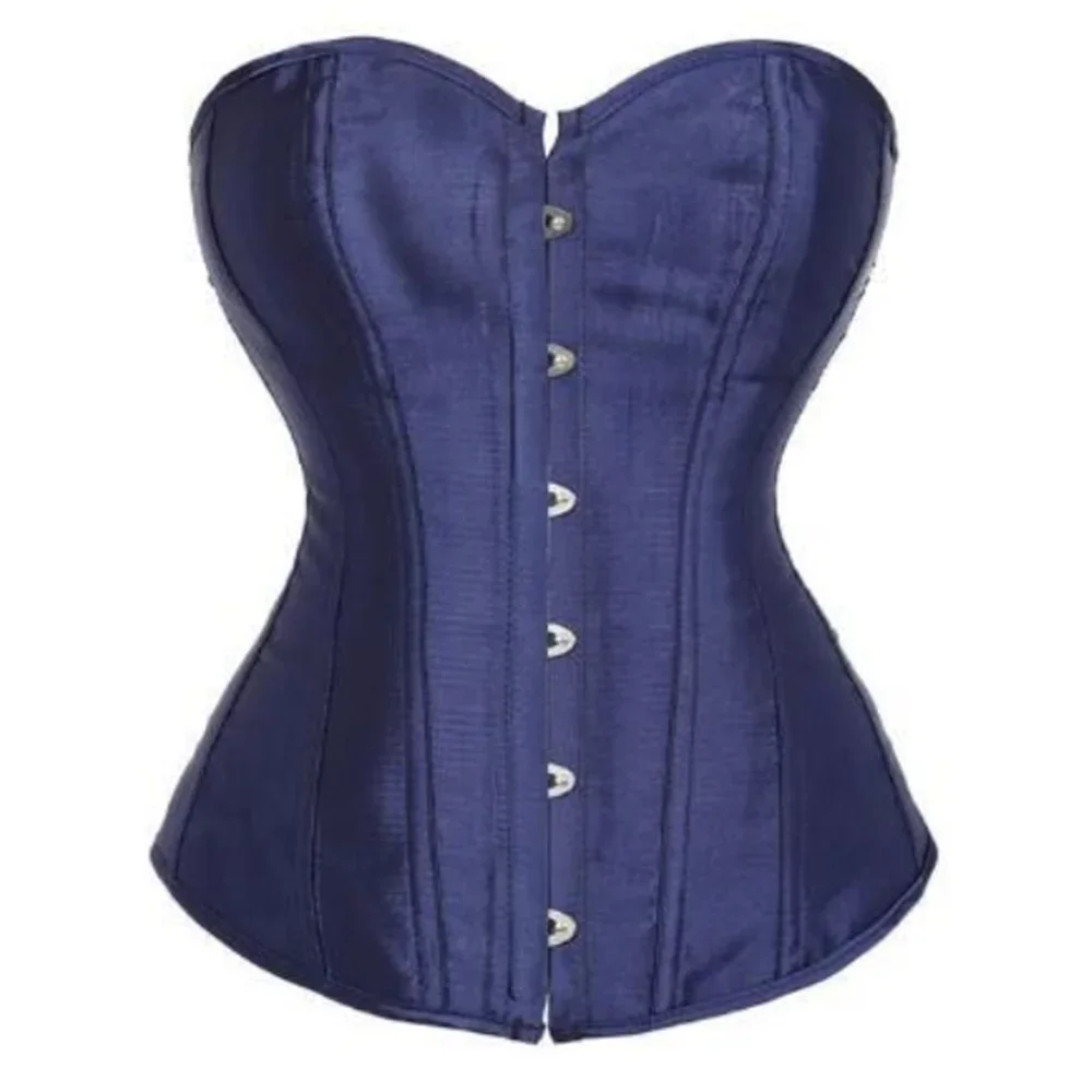 Sexy Satin Corsets Bustiers For Women Vintage Corset Top Plus Size Black Victorian Corset Costume for Wedding Pink Gold Red Blue