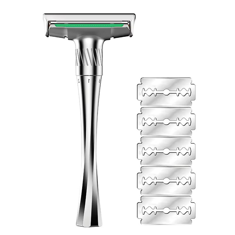 New Luxurious Adjustable Safety Razor With Protective Fins Men's Manual Metal Razors
