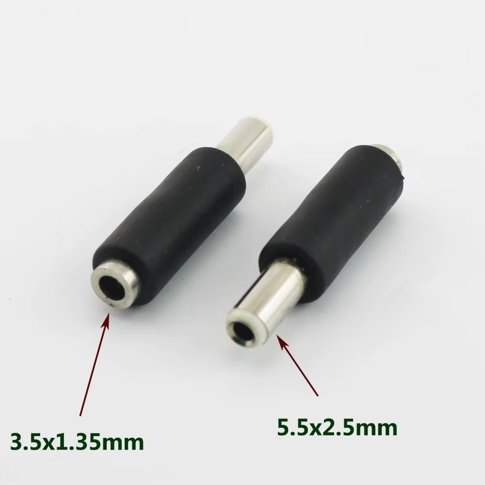 DC Power 5.5mm x 2.5mm Male Plug To 3.5mm x 1.35mm Female Jack Straight Adapter Connector