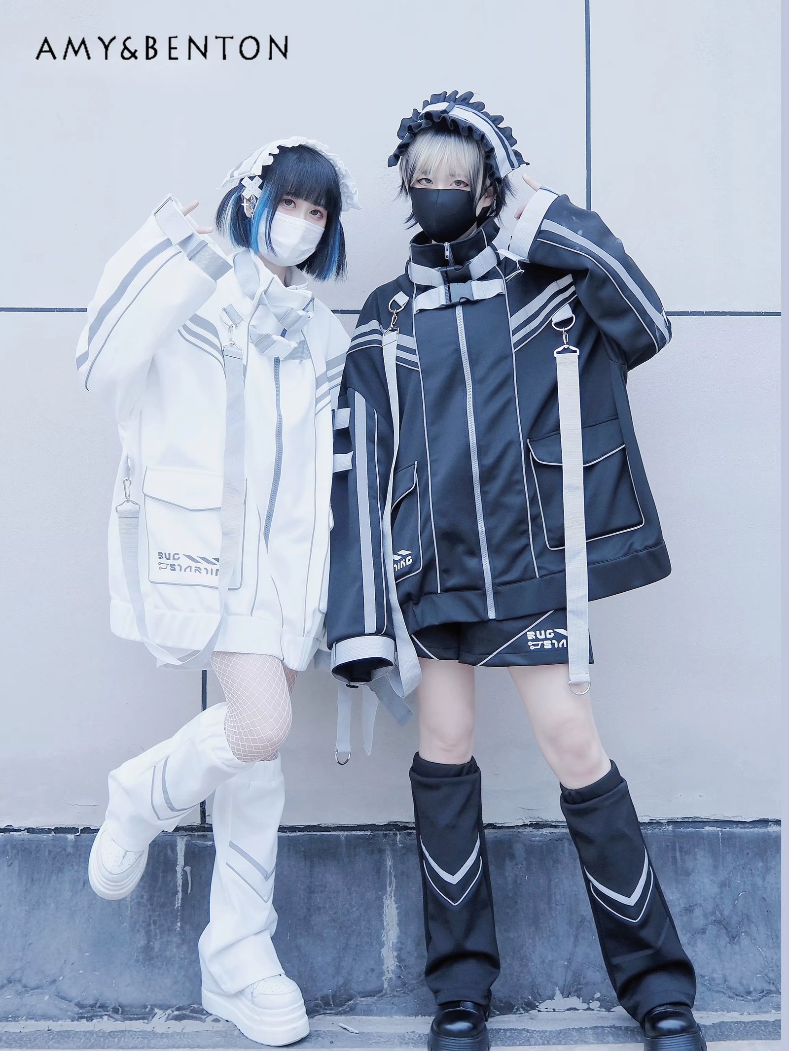 Original Punk Patchwork Oversized Coat Casual Wide-Leg Pants Two Piece Set Womens Outfits Japanese Mine Subculture Shorts Sets