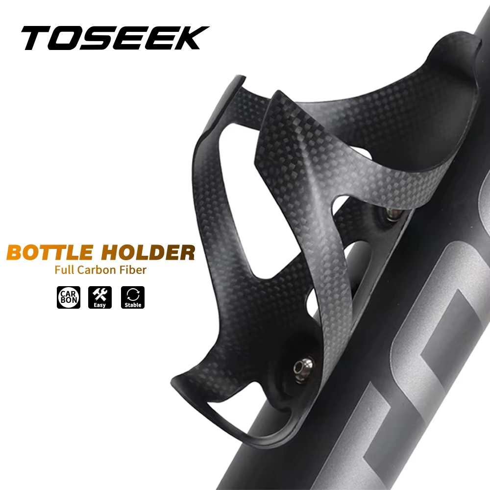 TOSEEK 3K Full Carbon Fiber Bicycle Water Bottle Cage Ultralight MTB Bike Road Bicycle Bottle Cage Matte/Glossy Cycle Equipment