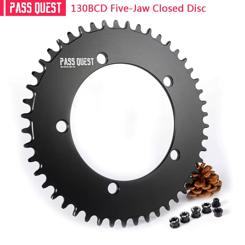 PASS QUEST 130BCD road bike closed disc monolithic 58T bicycle chain / sprocket SRAM crank RED APEX 3550