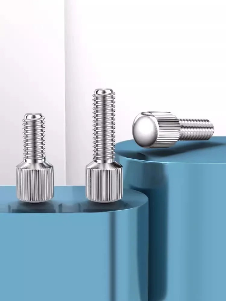 5Pcs GB836 304 Stainless Steel Knurled Screws With Small Head Thumb Screw Hand Tighten Curtain Lock Screws M2-M6