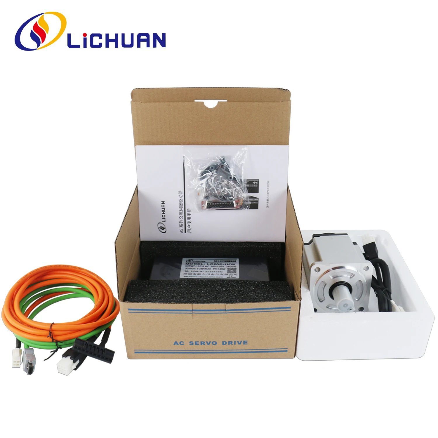 Lichuan  600W  Ethercat AC Servo Motors Drivers 3000RPM 220V AC Servo Motor Driver Kit for Automated Machine