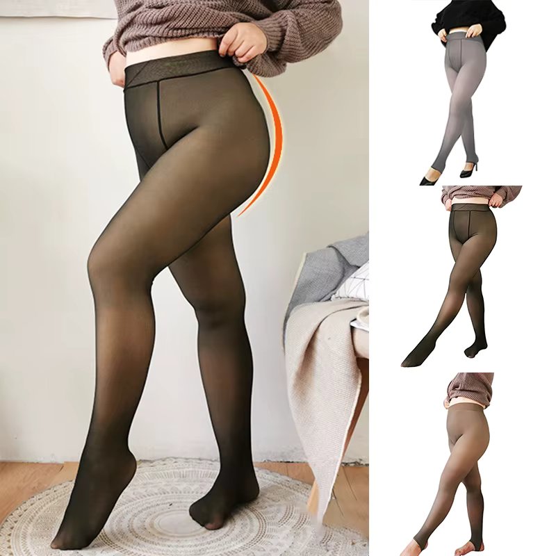 2020 Women Fashion Plus Size 250G-500G 40KG-85KG New Legs Fake Translucent Warm Fleece Soft Leggings Thick Stretchy For girl