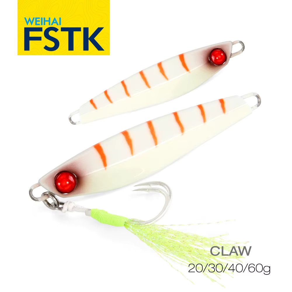 FSTK Jigging Lures Off Shore Fishing Lure 20G 30G 40G Slow Metal Jig Artificial Bait Casting Jigging Spoon Fishing  Tackle