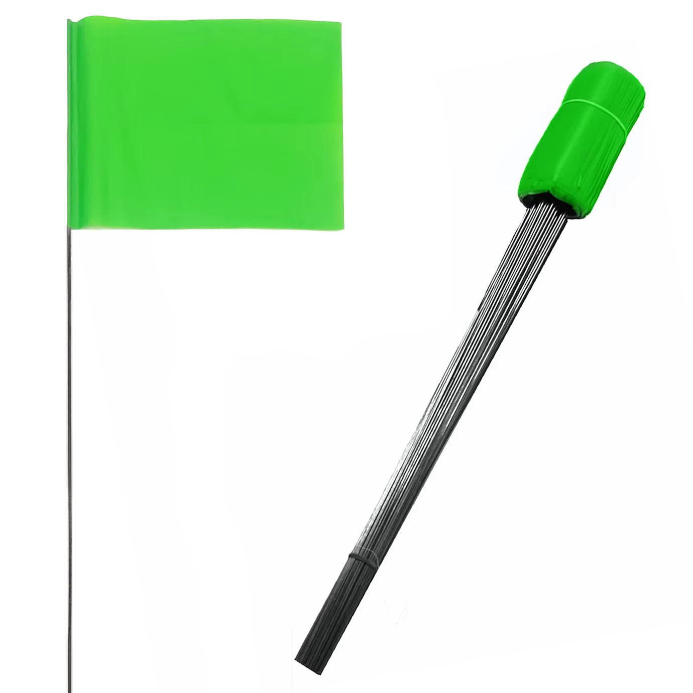 100 Pack Green 4 x5x16-Inch Survey Yard Marking Flag Landscape lawn flags markers yard marking flags