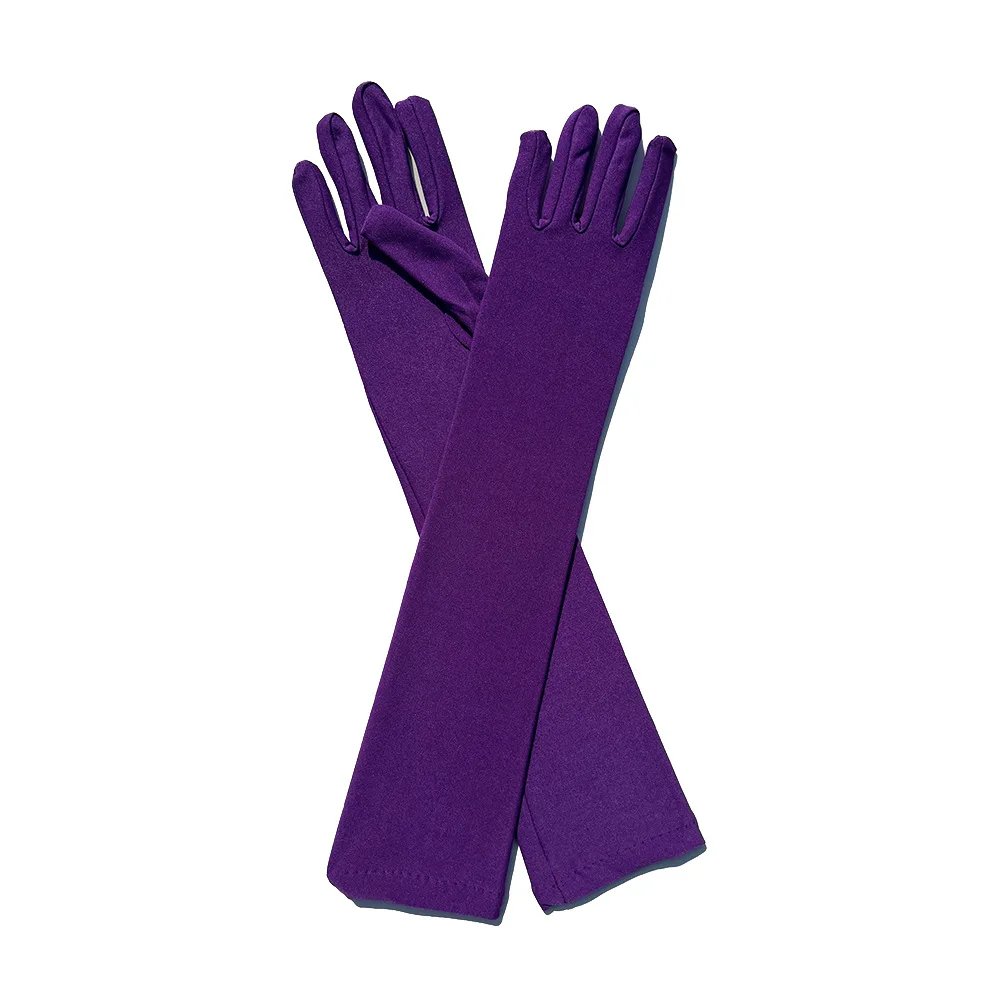 2022 New 54CM Women Long Autumn Winter Warm Black Evening Dress Etiquette Gloves Retro Style Banquet Accessories Elasticity Gift