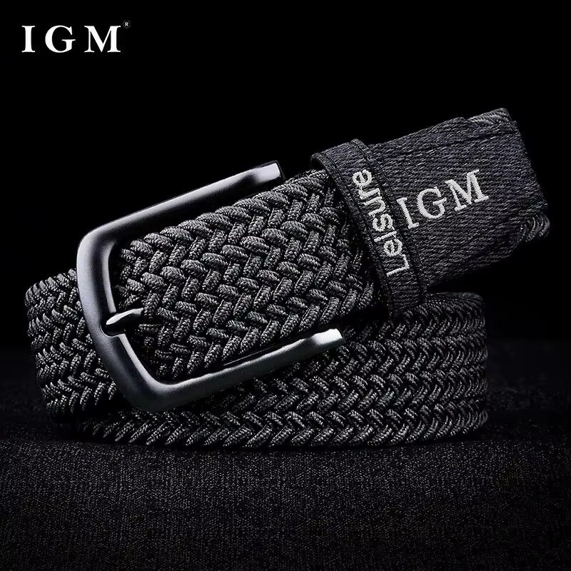Men Belt Braided Elastic Belt for Men Stretchy Woven Canvas Fashion Belt for Versatile Jeans and Pants