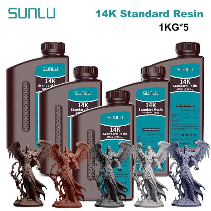SUNLU  5KG 14K High Precision Resin 405nm UV Resin 1KG For LCD 3D Printer Material For Fast Curing  405nm UV Photopolymer Resin