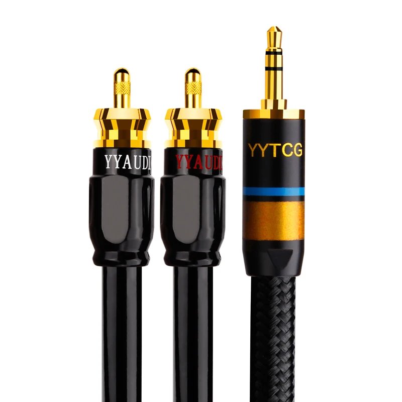 YYTCG RCA Cable HiFi Stereo 3.5mm to 2RCA Audio Cable AUX RCA Jack 3.5 Y Splitter for Amplifiers Audio Home Theater Cable RCA