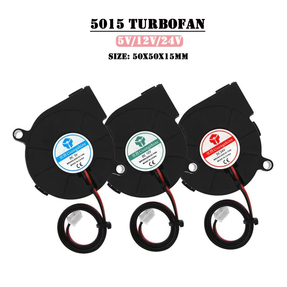 1 Pcs 4020/5015 Blower Turbo Cooling Fan Brushless DC 5V&12V&24V 3D Printer With 2Pin Dupont Wire Cooler 30cm Wire for J-head