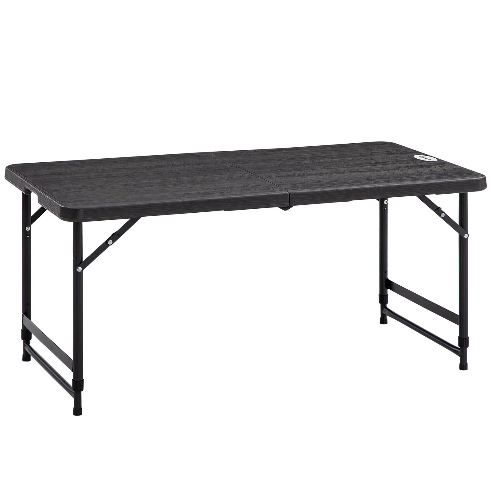 Outsunny folding garden table outdoor dining table with height adjustable for 4 people for balcony terrace load 60 kg 118x60x56-74cm