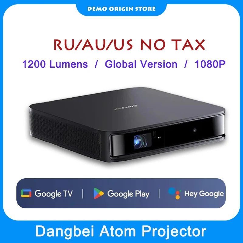 Dangbei ATOM 1080P Full HD Laser Google Projector 1200ISO Lumen Portable For Home Theater Smart 3D ALPD Dolby Audio Mini Beamer