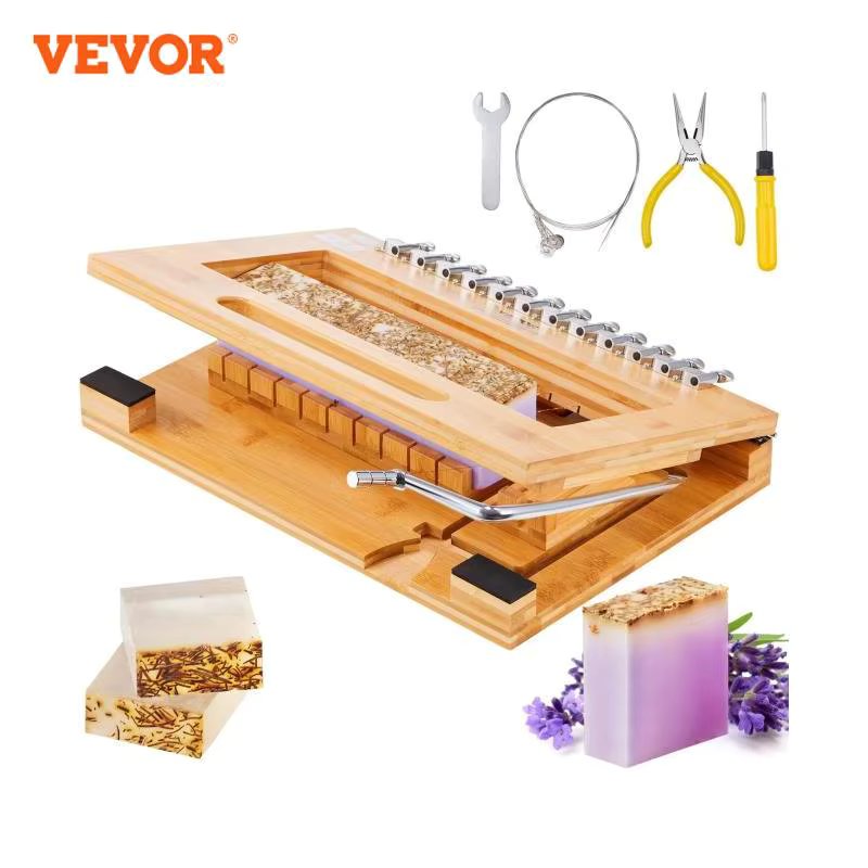 VEVOR Soap Cutter Cut 1-12 Bars Precisely and Accurately Cut 1 Inch Bars Bamboo Soap Slicer With Steel Wire Multi Handmade Soap