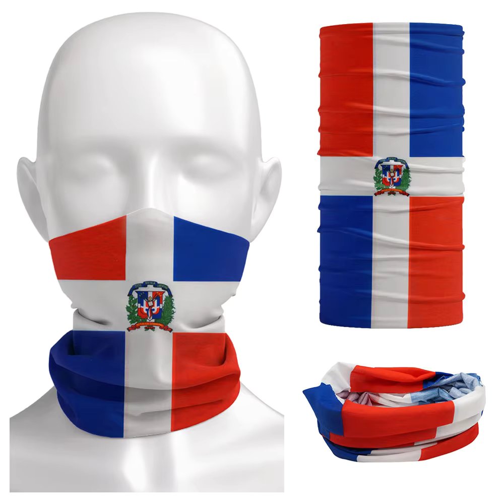 Dominica National Flag Bandana Seamless Summer Gaiter Outdoor Headwear Hiking Cycling Neck Scarf Fishing Face Mask for Men Women