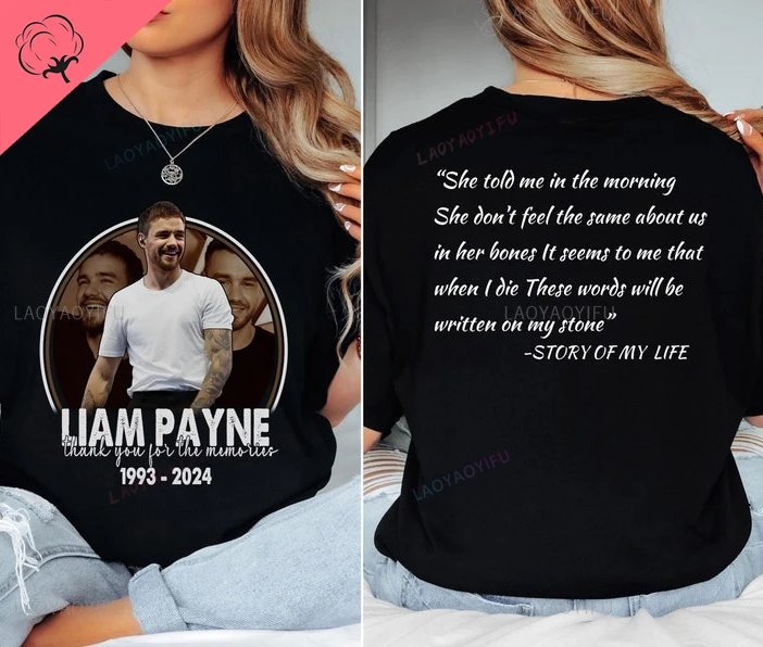 1993-2024 RIP Tee 2-Sided Liam Payne Tribute Shirt Direction Graphic T Shirts Y2k Top Fan Gift Women Clothing Aesthetic Clothes