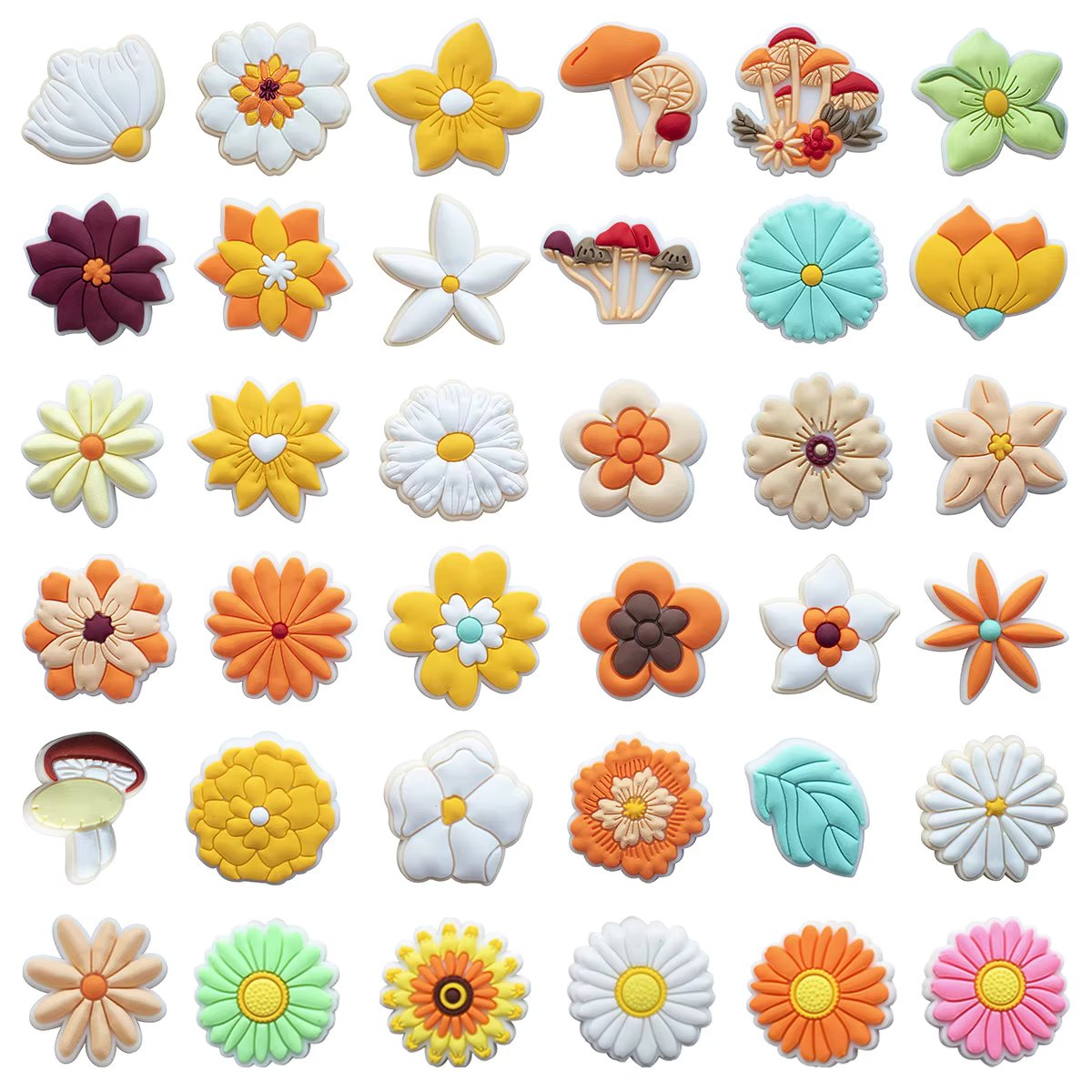 1Pcs Beautiful Sun Flowers Shoe Charms for Crocs Shoe Accessories Pin Kids Women Teens Christmas Birthday Party Favors Gifts