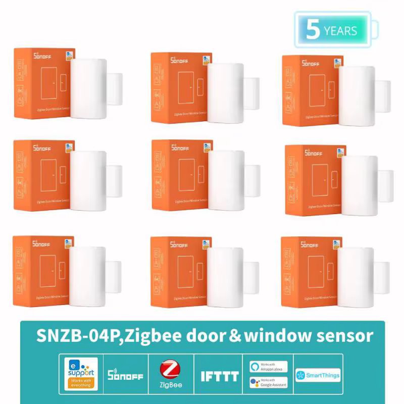 New Sonoff Zigbee Door Window Sensor SNZB-04P 5 Years Battery Life Support Alexa Google Home Assistant Smartthings Alice Hub