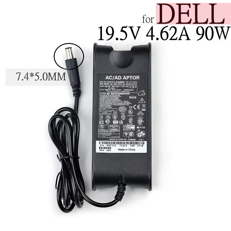 19.5V 4.62A 90W 7.4*5.0mm AC Laptop Charger For Dell E4300 E5410 E6320 E6400 E6430 3521for dell inspiron n5110 Power Adapter