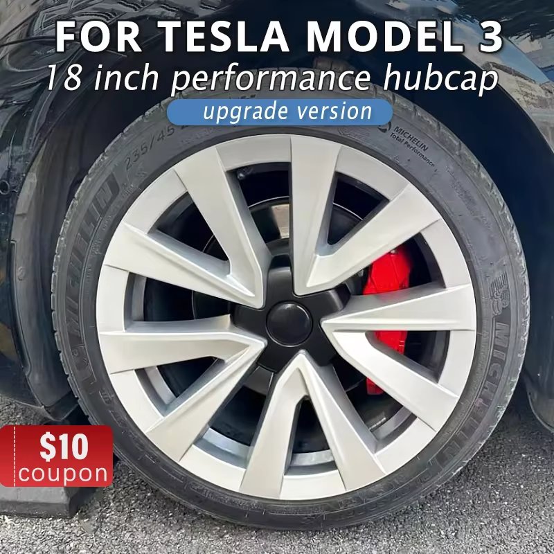 4PCS HubCap Performance Wheel Caps Automobile Replacemen Hub cap 18 Inch Full Rim Cover Accessories for Tesla Model 3 2018-2023